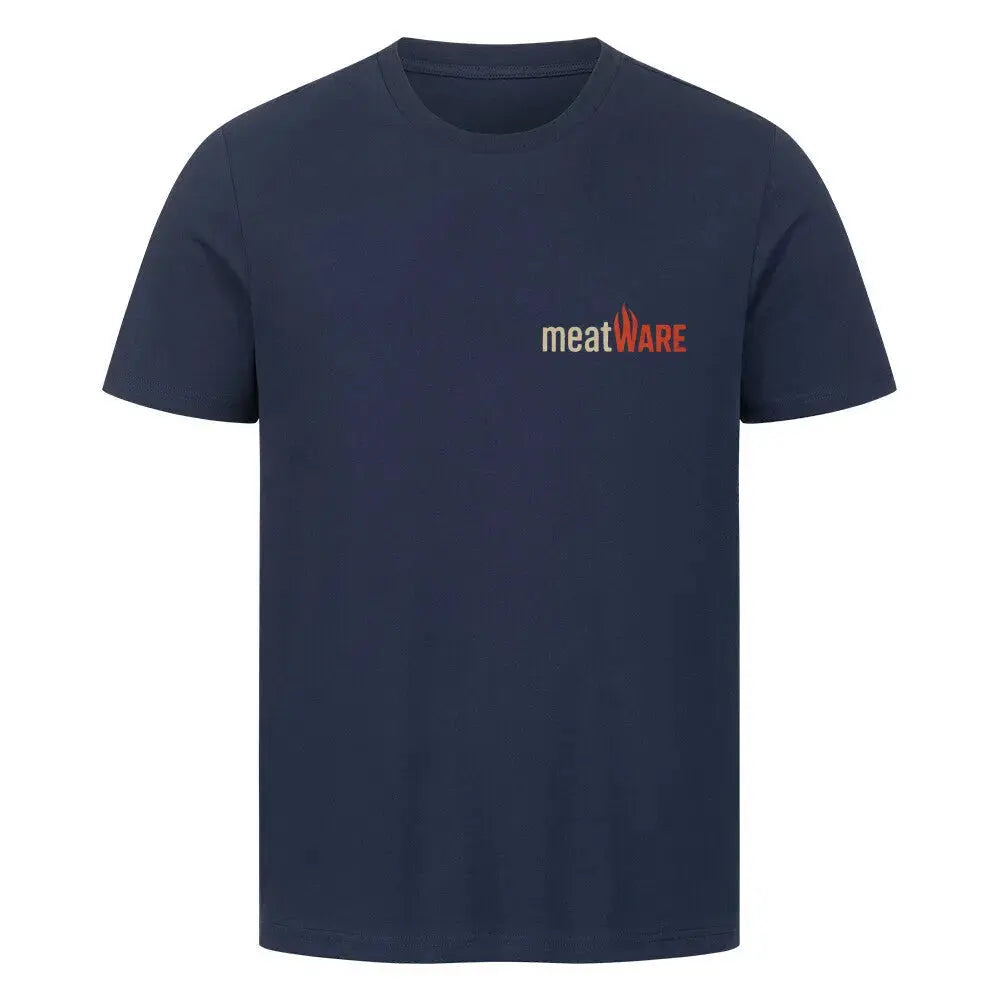 Premium T-Shirt meatWARE Logo – Shirts & More mit Geschmack | Front & Back Print – Motivdruck in French Navy