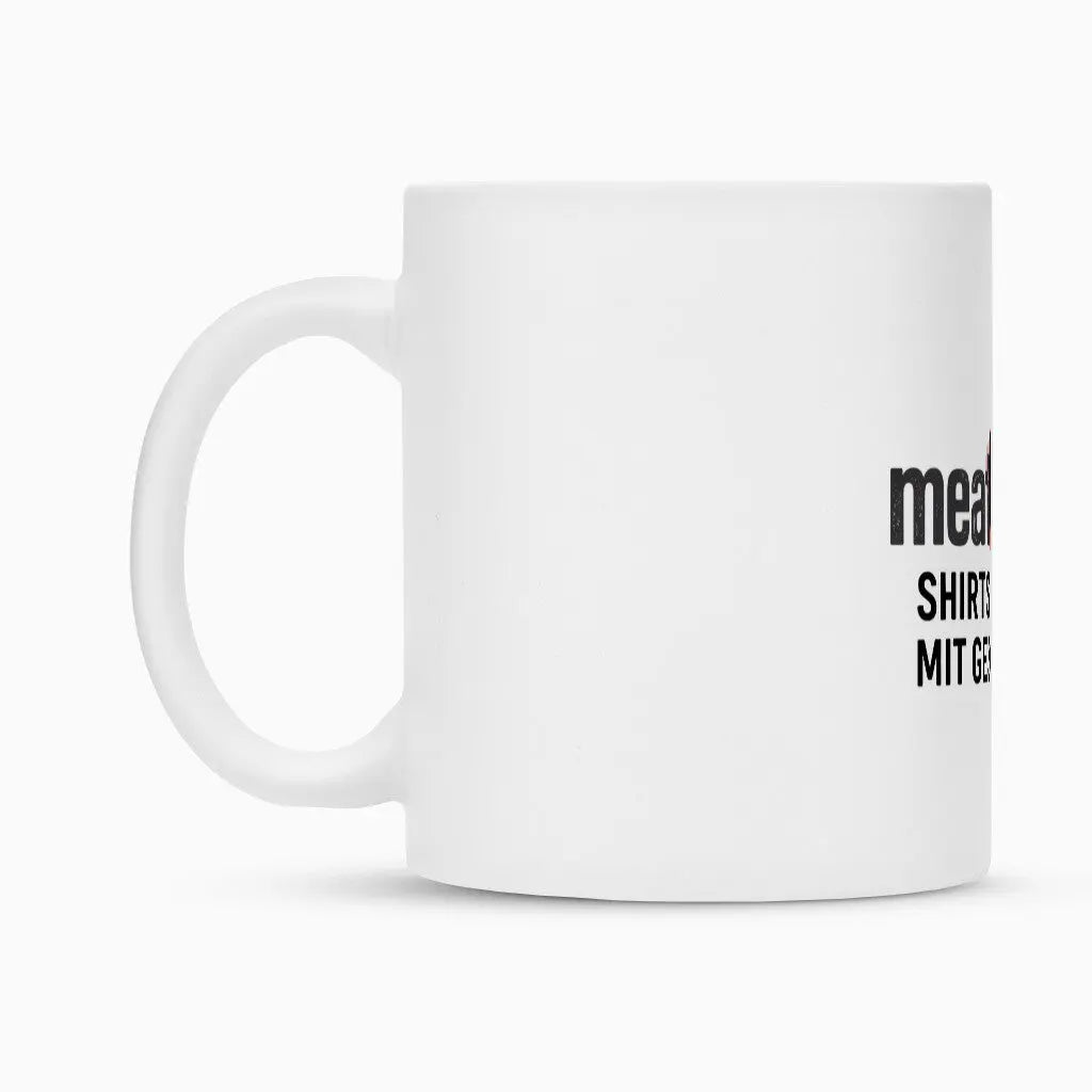meatWARE Logo – Tasse – Motivdruck in Weiß, weitere Ansicht