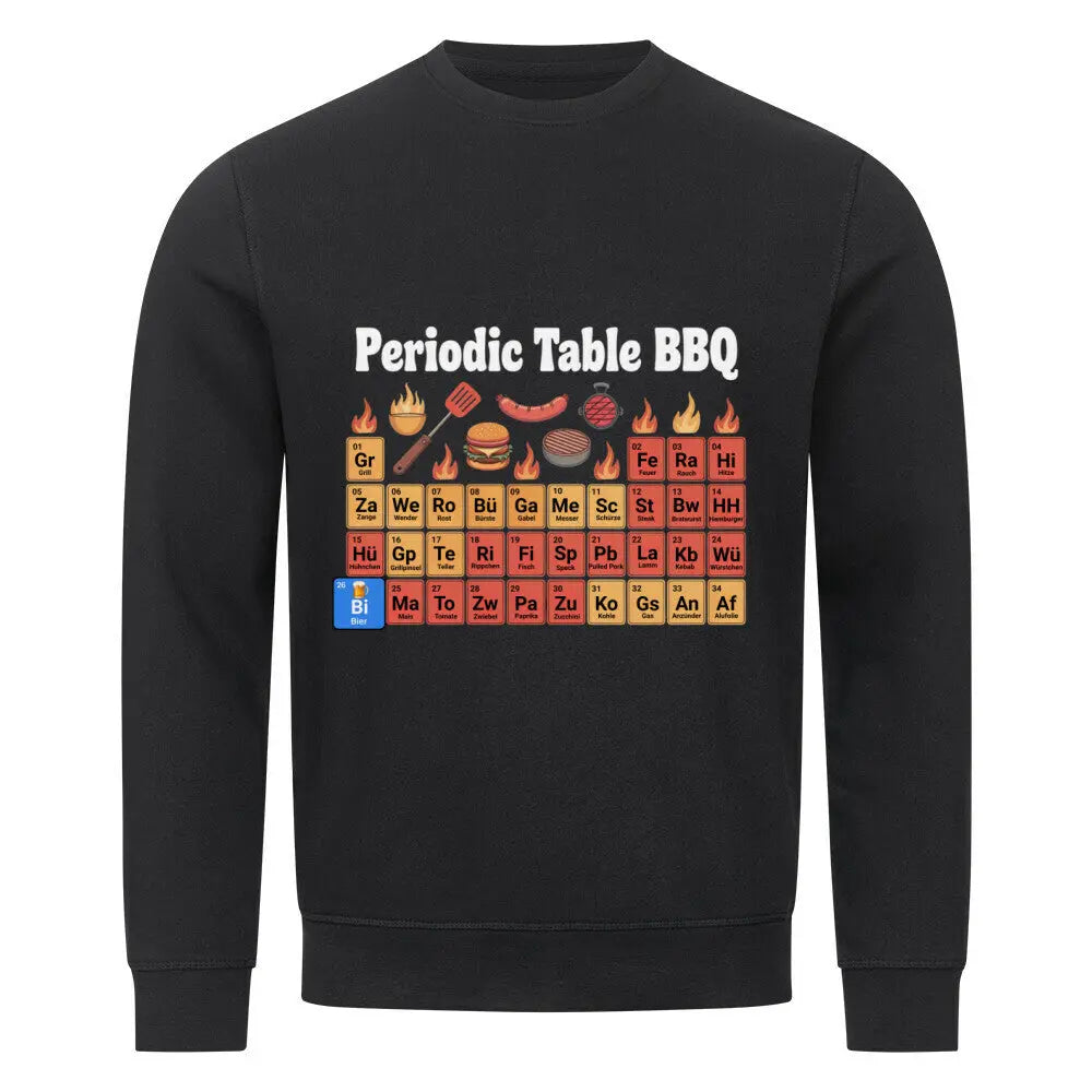 Periodic Table BBQ – Premium Organic Sweatshirt – Motivdruck in Schwarz