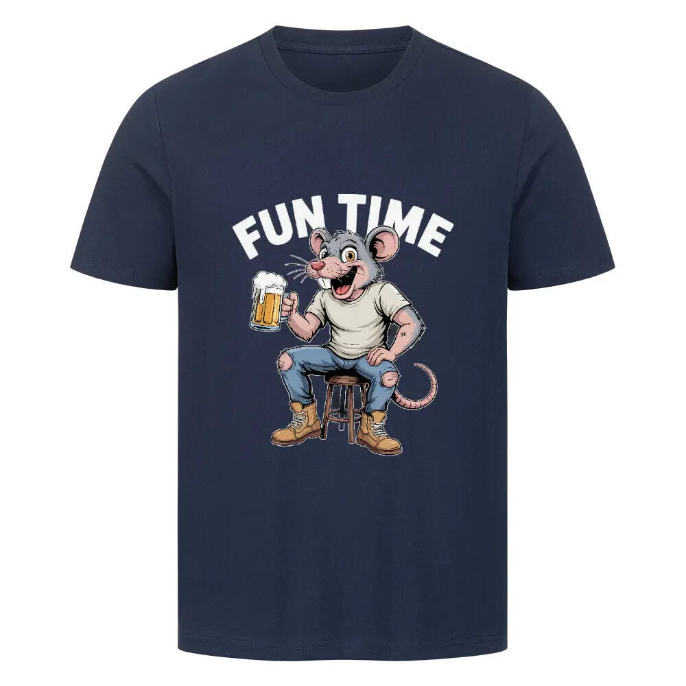 FUN TIME – Premium T-Shirt – Motivdruck in French Navy