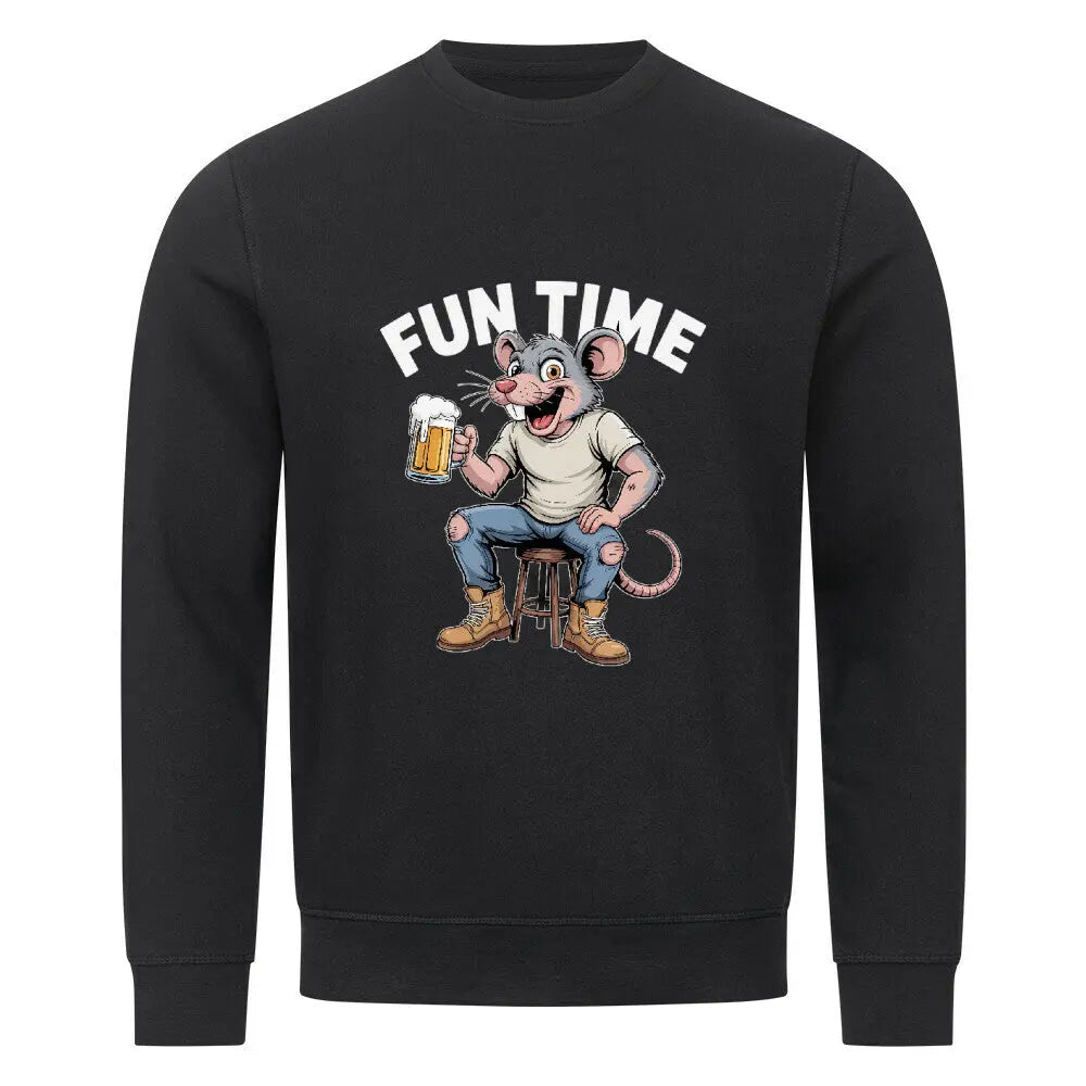FUN TIME – Premium Organic Sweatshirt – Motivdruck in Schwarz