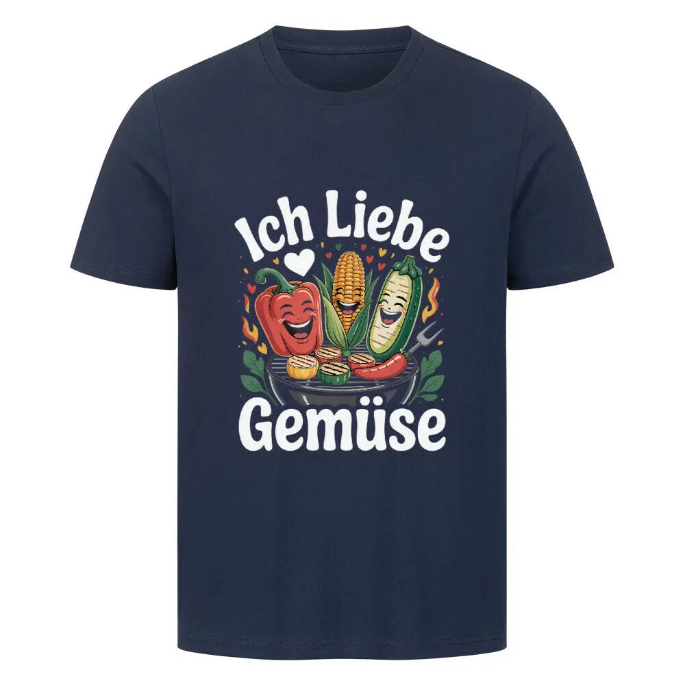 Ich Liebe Gemüse – Premium T-Shirt – Motivdruck in French Navy