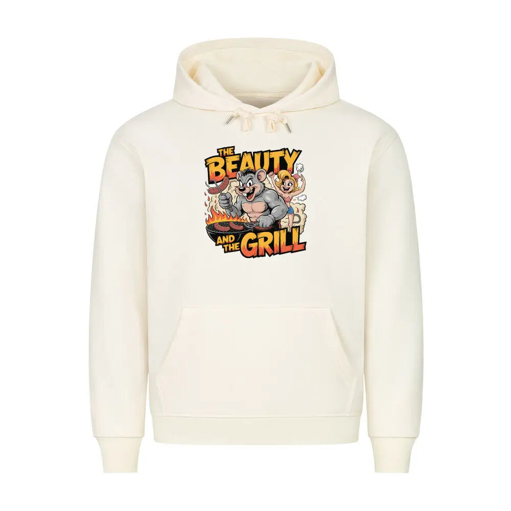 The Beauty and the Grill – Premium Hoodie – Motivdruck in Beige