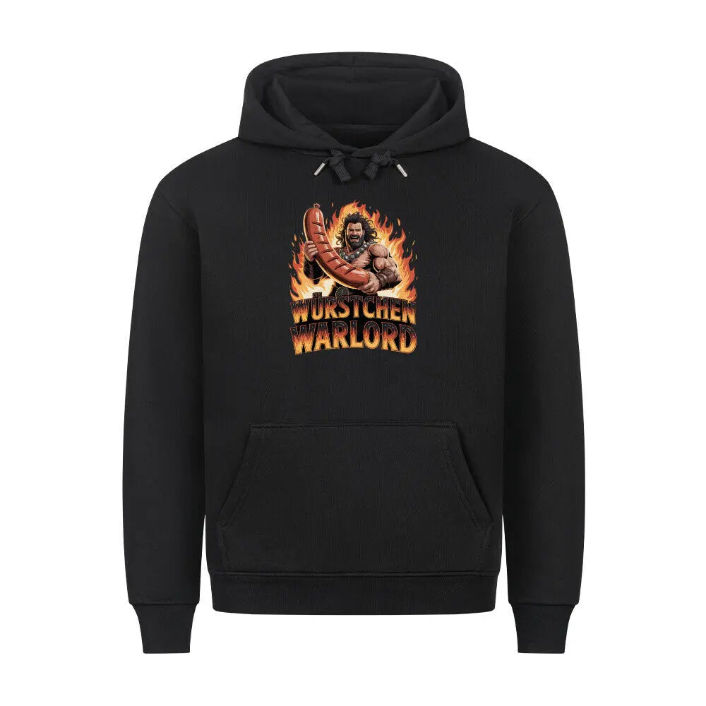 WÜRSTCHEN WARLORD – PREMIUM HOODIE – Motivdruck in Schwarz