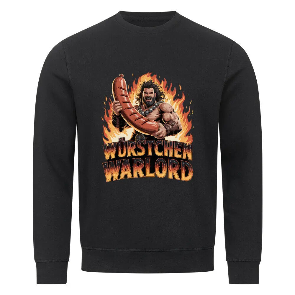 WÜRSTCHEN WARLORD – PREMIUM ORGANIC SWEATSHIRT – Motivdruck in Schwarz