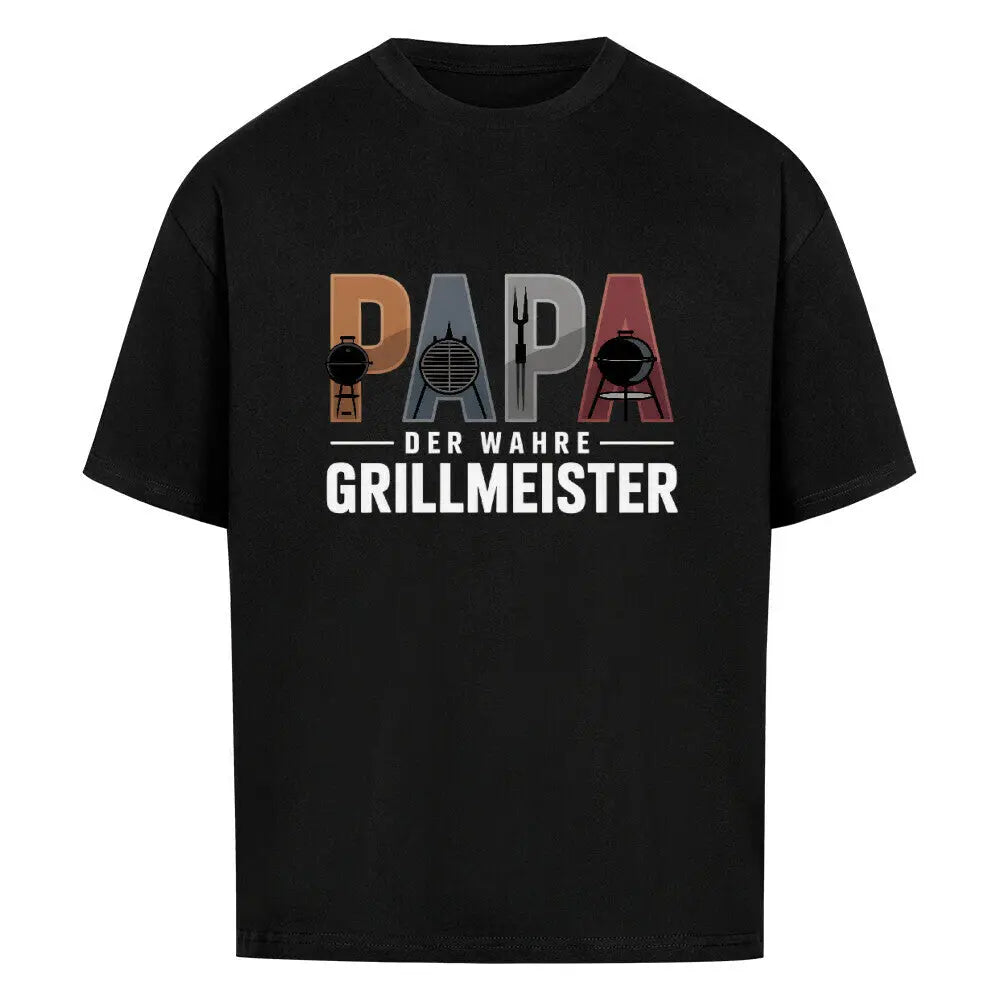PAPA – Der wahre Grillmeister – Oversized Shirt – Motivdruck in Schwarz