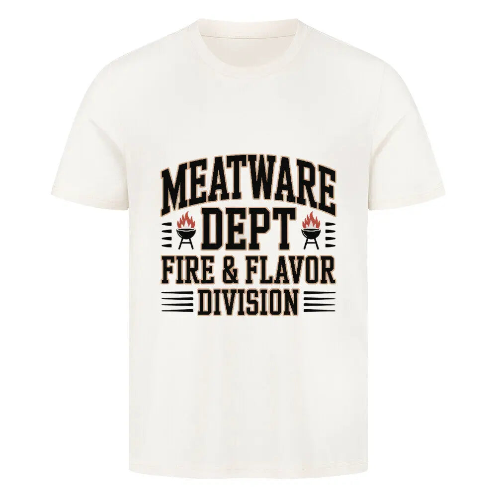 MEATWARE DEPT – FIRE & FLAVOR DIVISION Premium T-Shirt – Motivdruck in Natural Raw