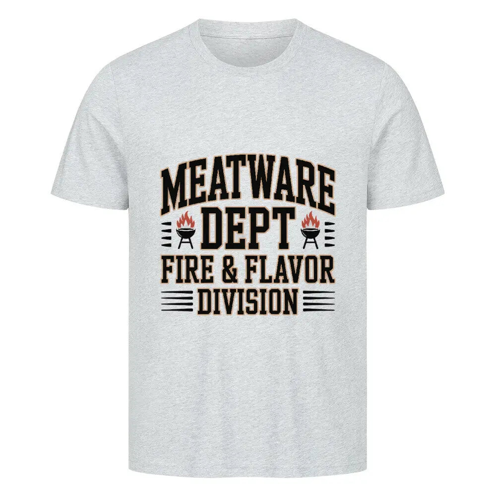 MEATWARE DEPT – FIRE & FLAVOR DIVISION Premium T-Shirt – Motivdruck in Heather Grey