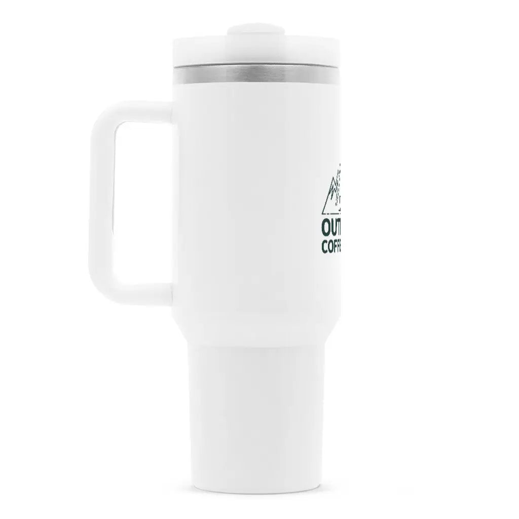 Outdoor Coffee Crew – Thermobecher 1200 ml – Motivdruck in Weiß, weitere Ansicht