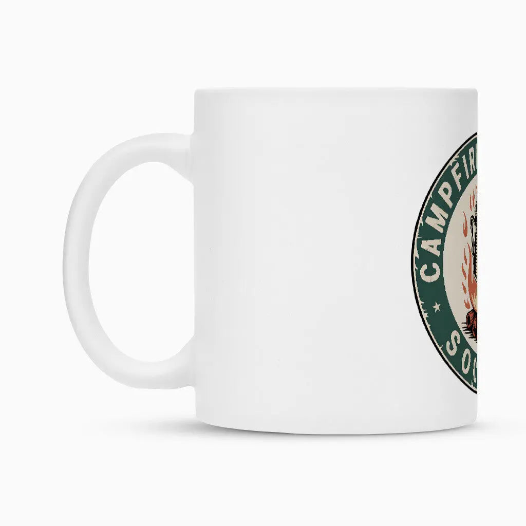 CAMPFIRE COFFEE SOCIETY – Keramiktasse (300 ml) – Motivdruck in Weiß, weitere Ansicht