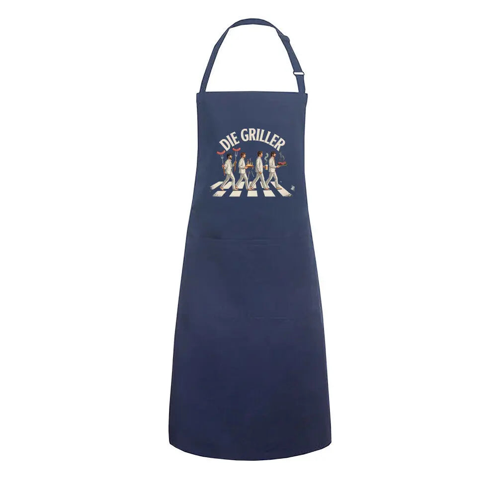 Die Griller – Grillschürze für echte BBQ-Legenden – Motivdruck in Navy