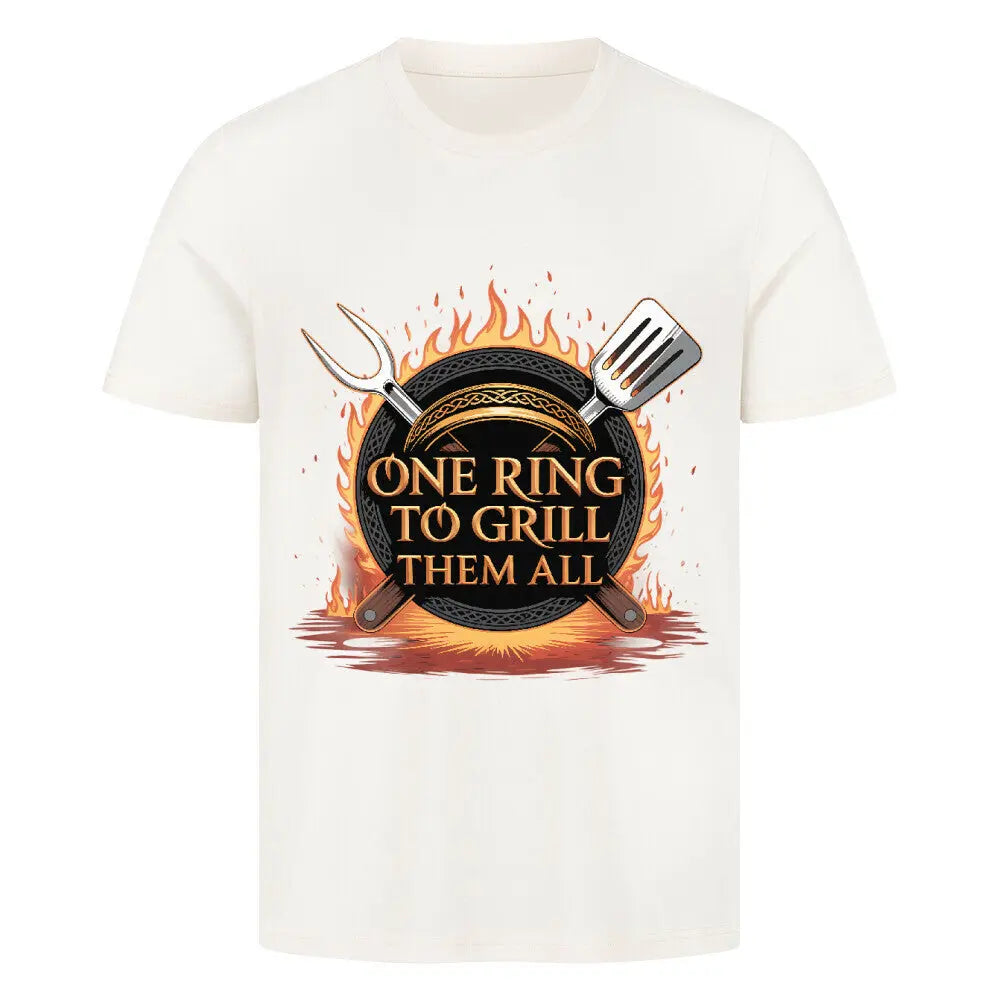 One Ring to Grill Them All – Premium T-Shirt – Motivdruck in Natural Raw