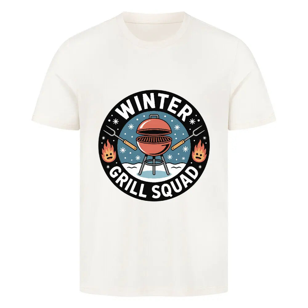 Winter Grill Squad – Premium T-Shirt – Motivdruck in Natural Raw