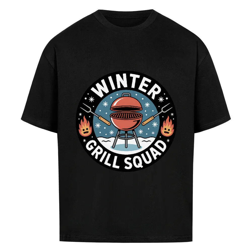 Winter Grill Squad – Oversized Shirt – Motivdruck in Schwarz