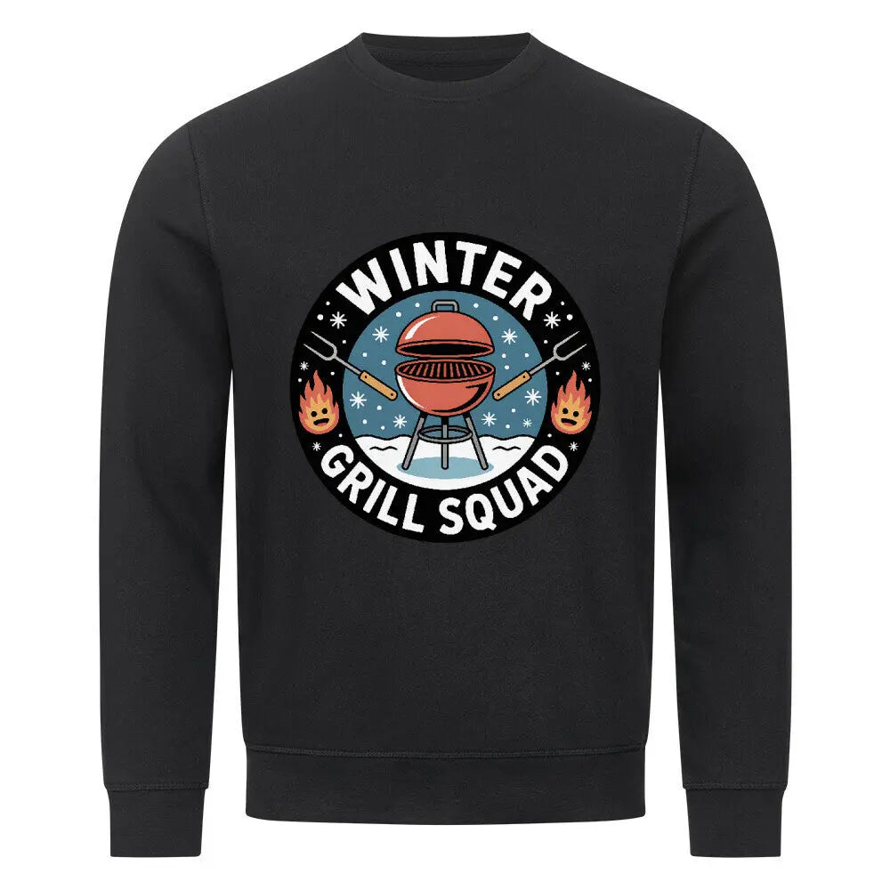 Winter Grill Squad – Organic Sweatshirt – Motivdruck in Schwarz