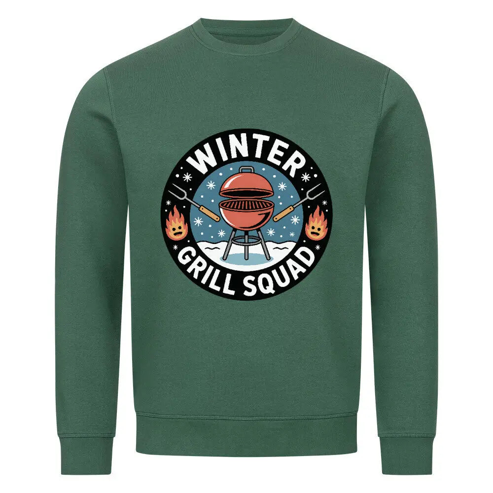 Winter Grill Squad – Organic Sweatshirt – Motivdruck in Varsity Green