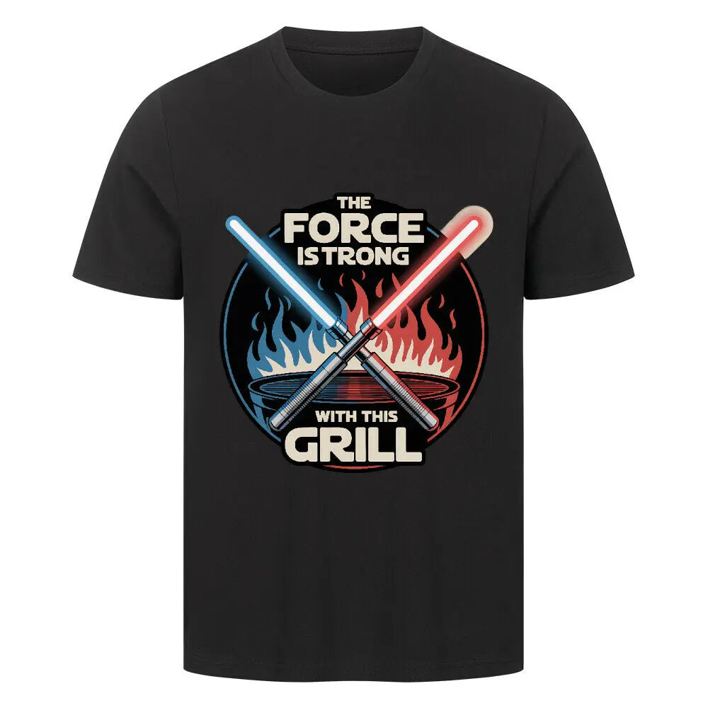 The Force Is Strong With This Grill – Premium T-Shirt – Motivdruck in Schwarz
