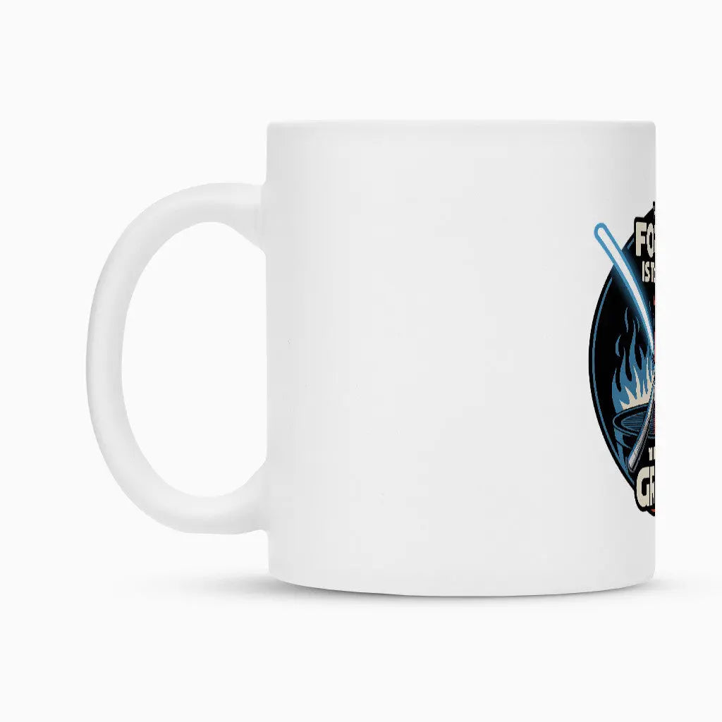 The Force Is Strong With This Grill – Keramiktasse – Motivdruck in Weiß, weitere Ansicht
