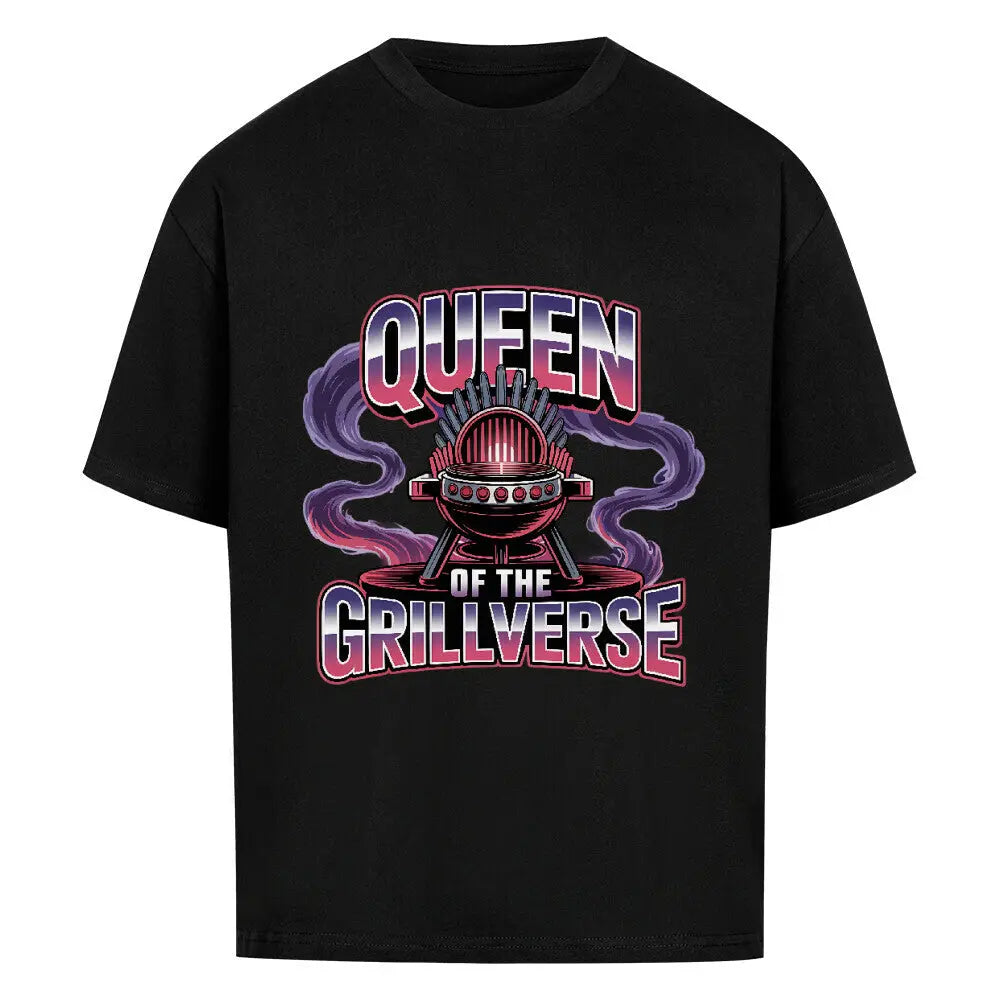 Queen of the Grillverse – Oversized Shirt – Motivdruck in Schwarz