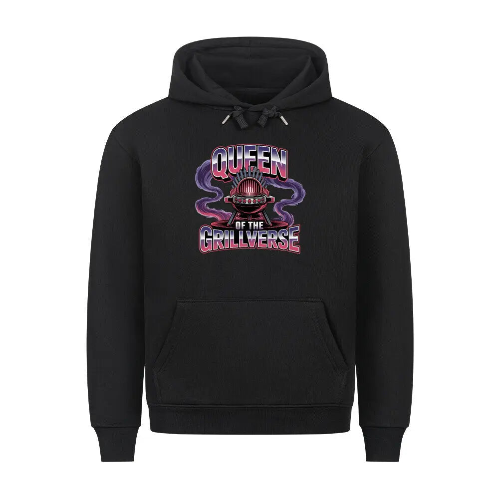 Queen of the Grillverse – Premium Hoodie – Motivdruck in Schwarz