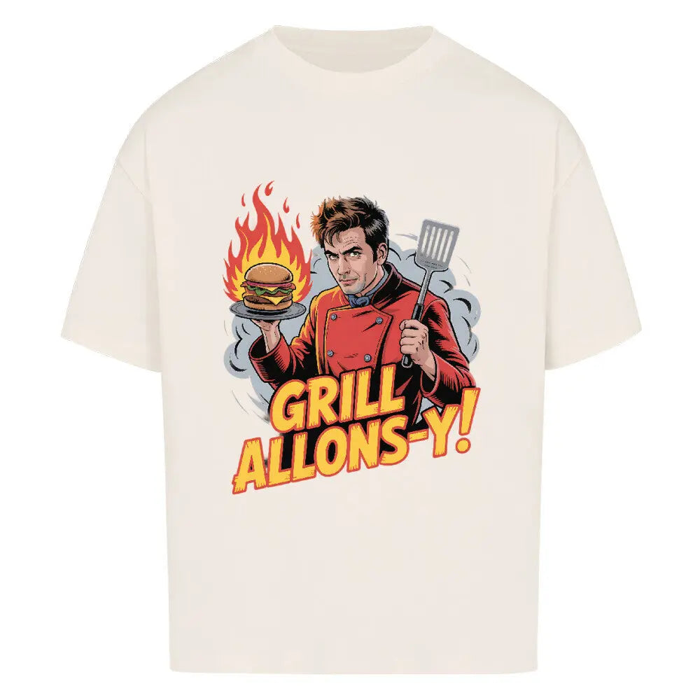 Grill Allons-y! – Oversized Shirt für Time-Lords am Grill – Motivdruck in Natural Raw