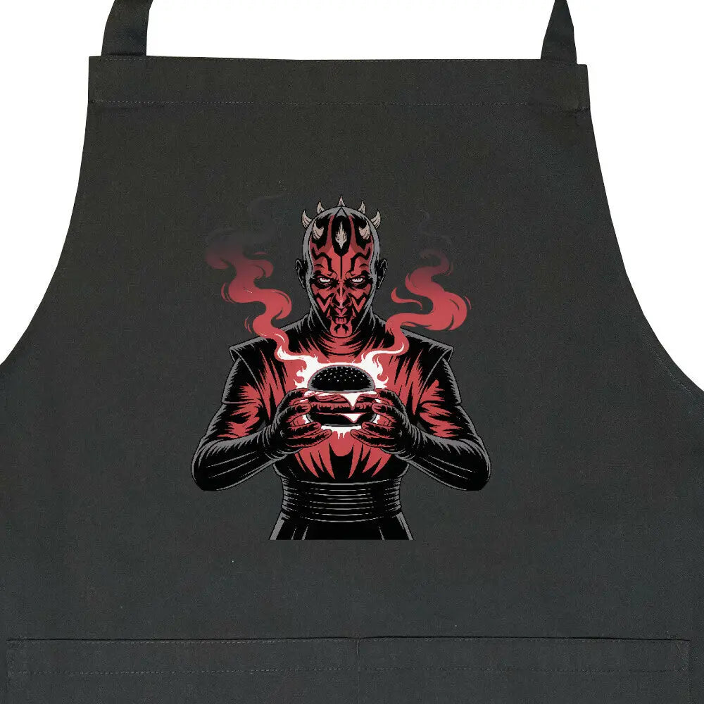 Darth Maul – The Dark Side of the Grill - Grillschürze – Motivdruck in Schwarz, Nahaufnahme