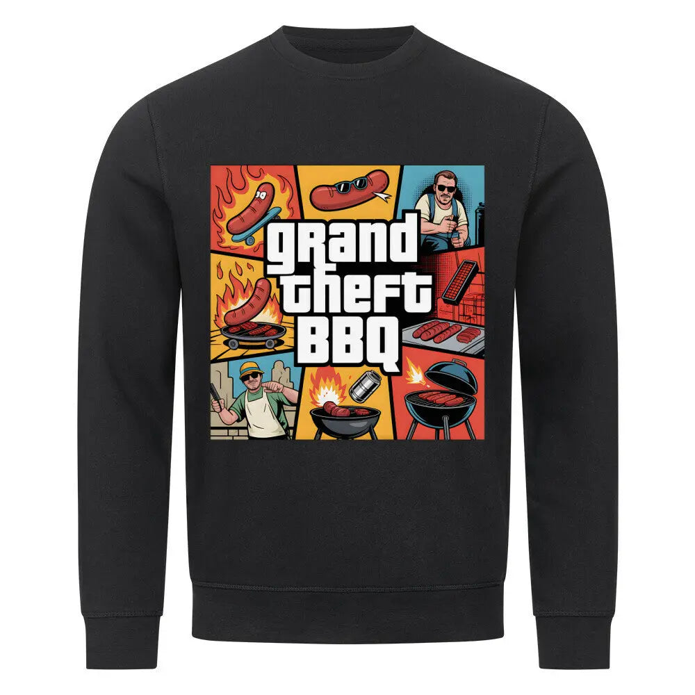 Grand Theft BBQ – Premium Organic Sweatshirt – Motivdruck in Schwarz
