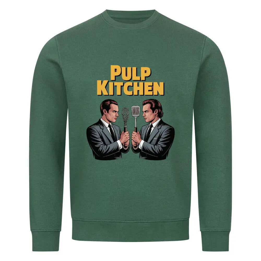 Pulp Kitchen – Premium Organic Sweatshirt – Motivdruck in Varsity Green