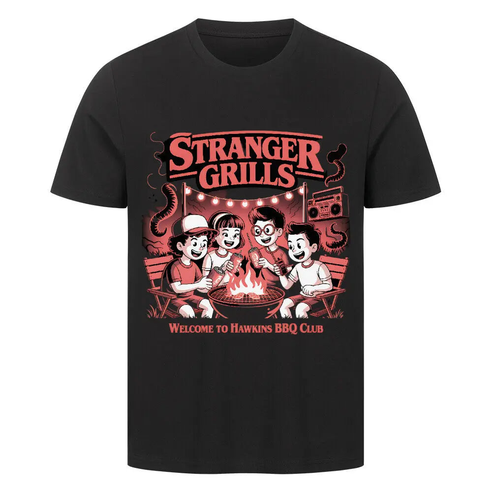 STRANGER GRILLS – Premium T-Shirt – Motivdruck in Schwarz