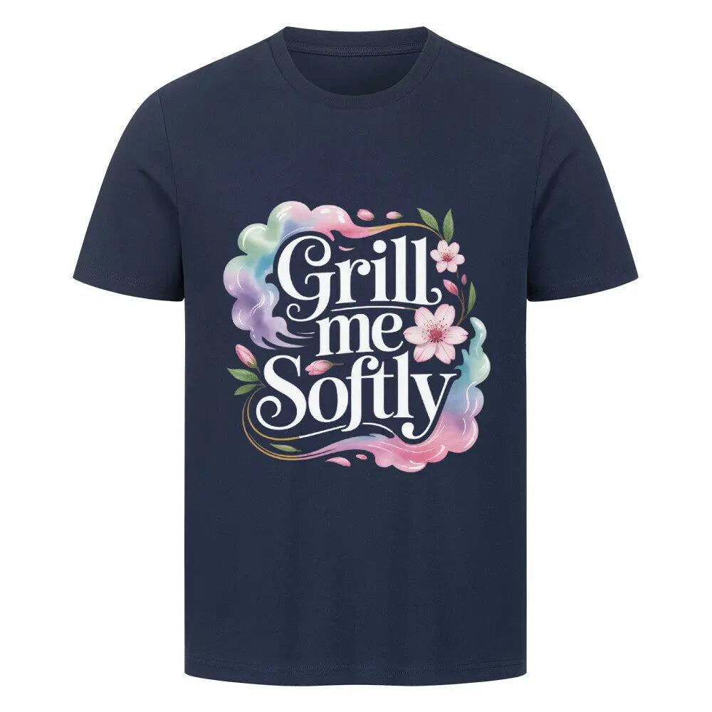 Grill me Softly – Premium T-Shirt – Motivdruck in French Navy
