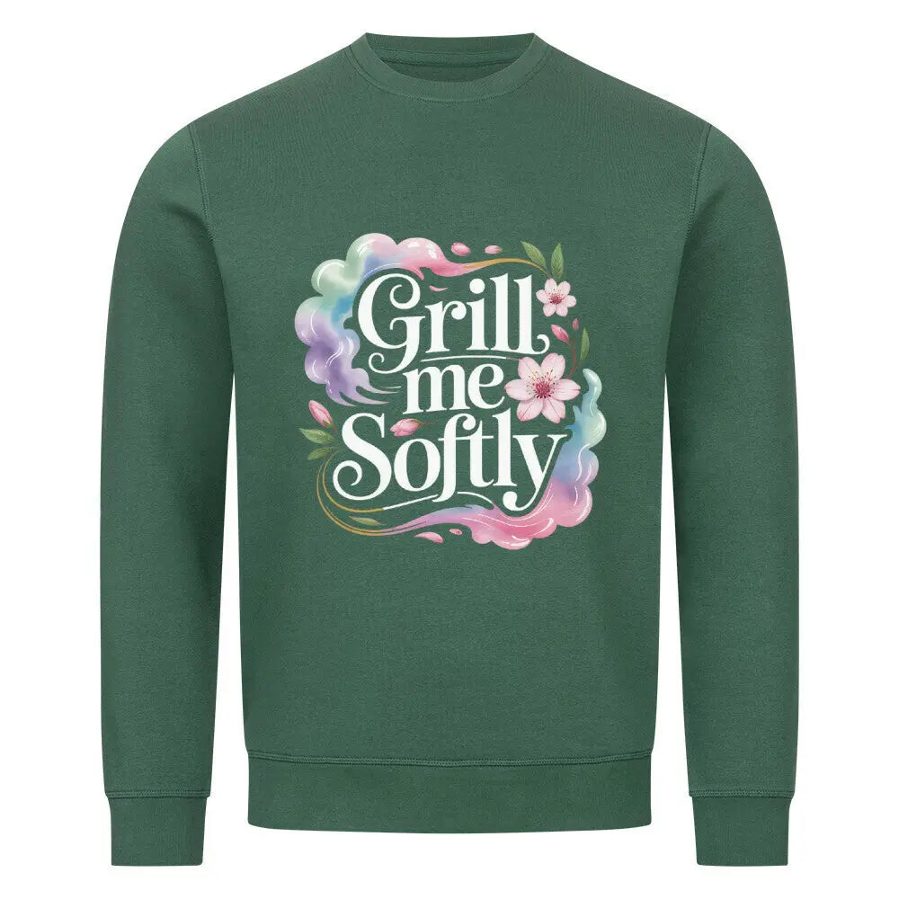Grill me Softly – Premium Sweatshirt – Motivdruck in Varsity Green