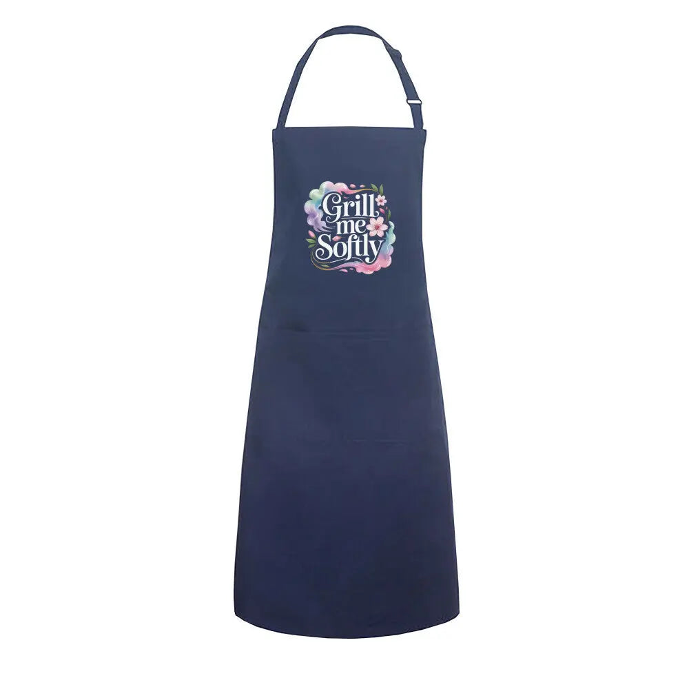 Grill me Softly – Grillschürze – Motivdruck in Navy
