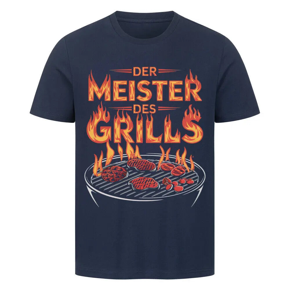 Meister des Grills – Premium T-Shirt – Motivdruck in French Navy
