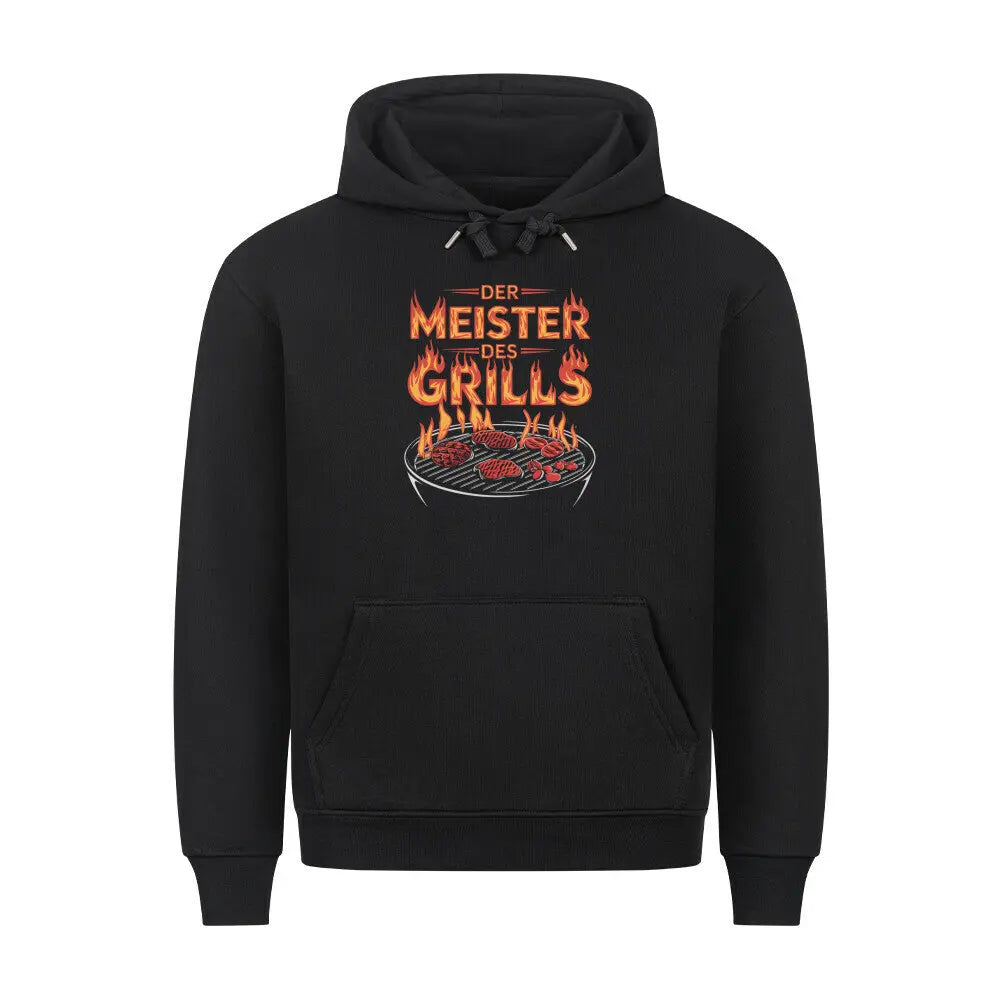 Meister des Grills – Premium Hoodie – Motivdruck in Schwarz