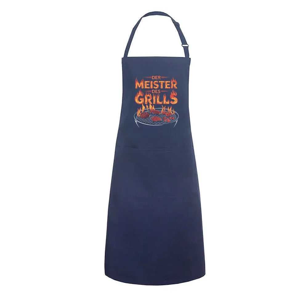 Meister des Grills – Grillschürze für wahre BBQ-Könige – Motivdruck in Navy