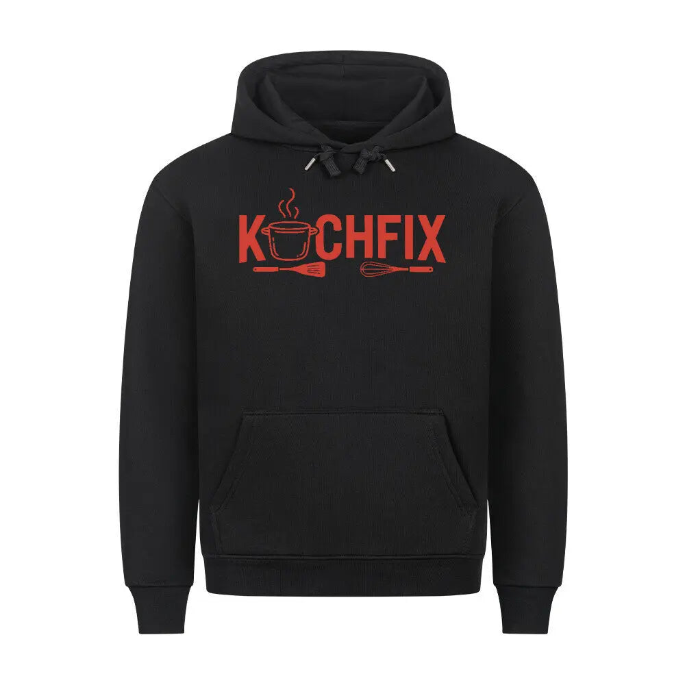 Kochfix – Premium Hoodie – Motivdruck in Schwarz