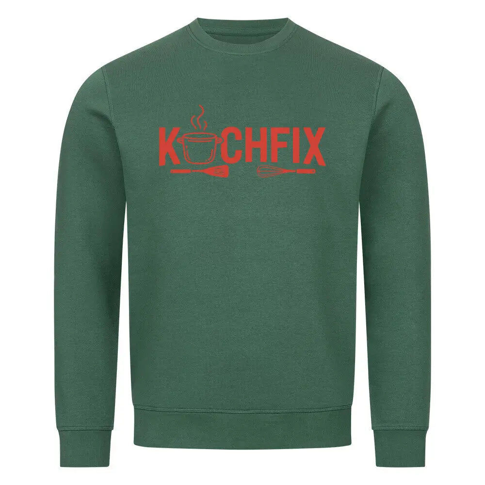 Kochfix – Organic Sweatshirt – Motivdruck in Varsity Green