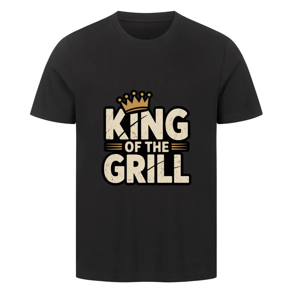 KING OF THE GRILL – Premium T-Shirt – Motivdruck in Schwarz
