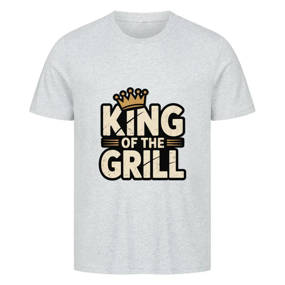KING OF THE GRILL – Premium T-Shirt – Motivdruck in Heather Grey