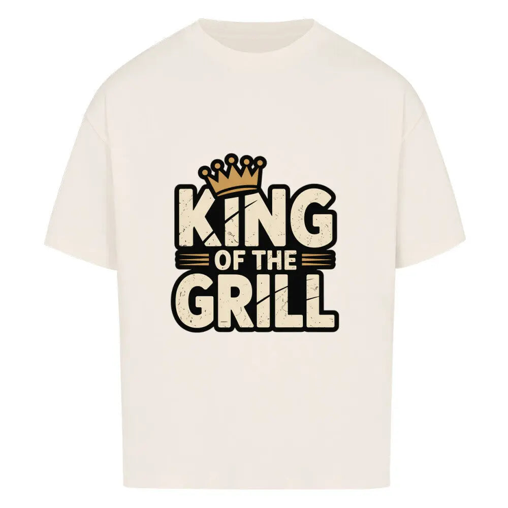 KING OF THE GRILL – Oversized Shirt – Motivdruck in Natural Raw
