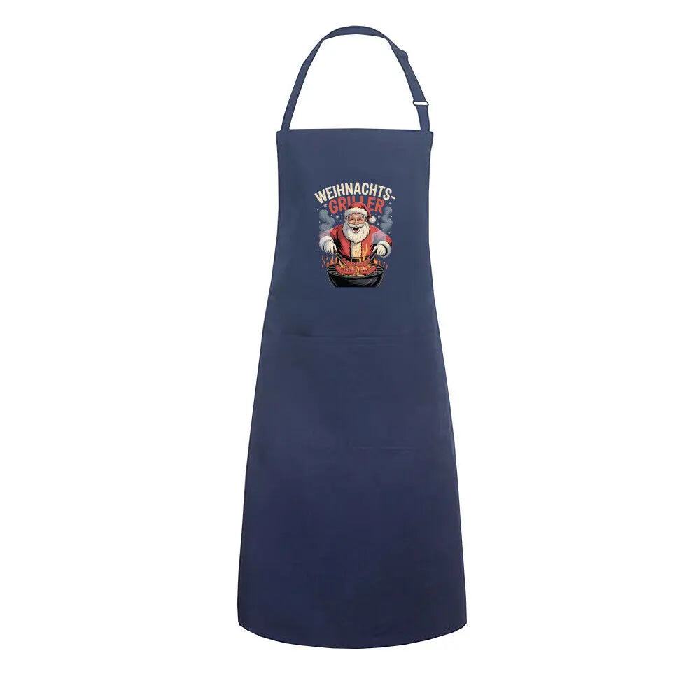 Weihnachts-Griller – Grillschürze – Motivdruck in Navy