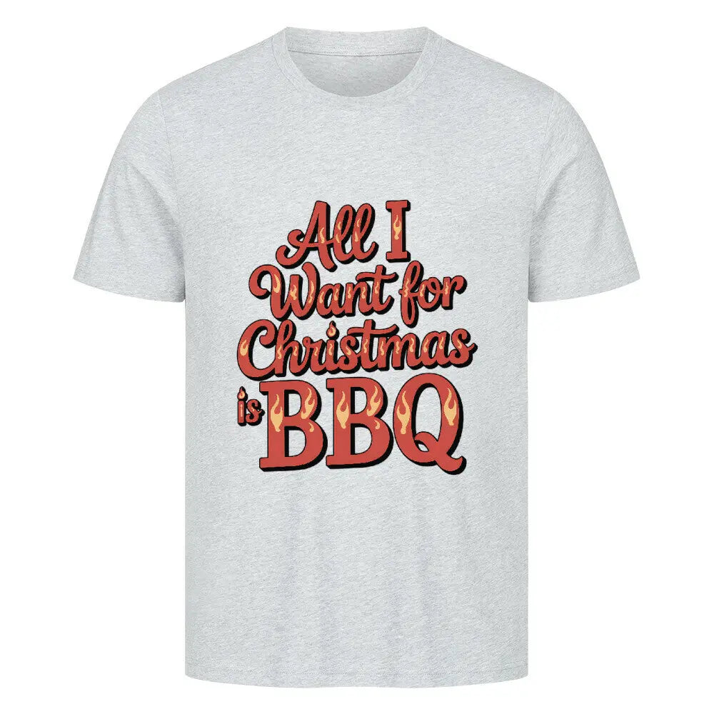 All I Want for Christmas is BBQ – Premium T-Shirt – Motivdruck in Heather Grey