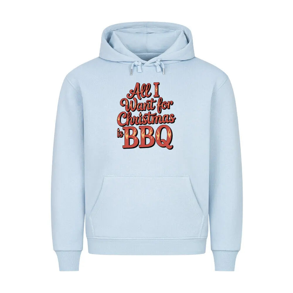 All I Want for Christmas is BBQ – Premium Hoodie – Motivdruck in Babyblau