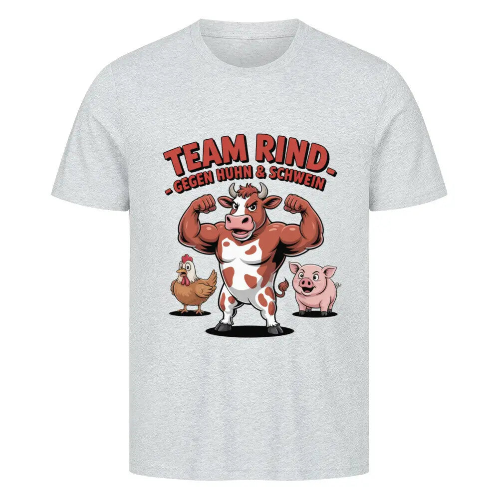 Team Rind – Premium T-Shirt – Motivdruck in Heather Grey