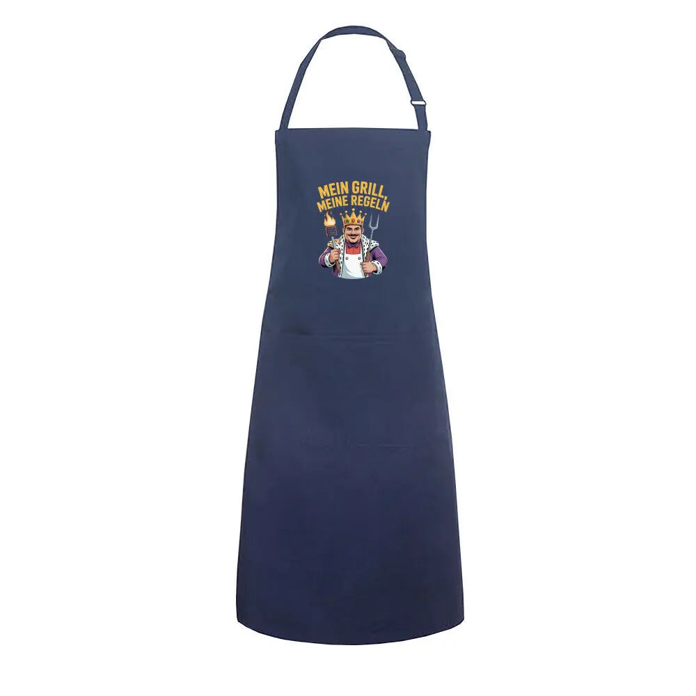 Mein Grill, Meine Regeln – Grillschürze – Motivdruck in Navy