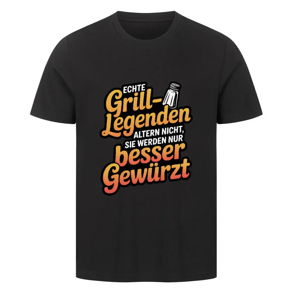 Echte Grill-Legenden – Premium T-Shirt – Motivdruck in Schwarz