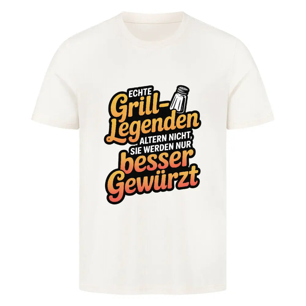Echte Grill-Legenden – Premium T-Shirt – Motivdruck in Natural Raw