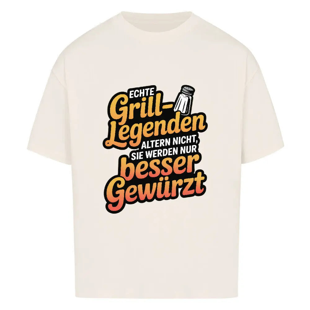 Echte Grill-Legenden – Oversized Shirt – Motivdruck in Natural Raw
