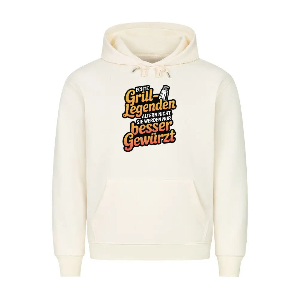 Echte Grill-Legenden – Premium Hoodie – Motivdruck in Beige