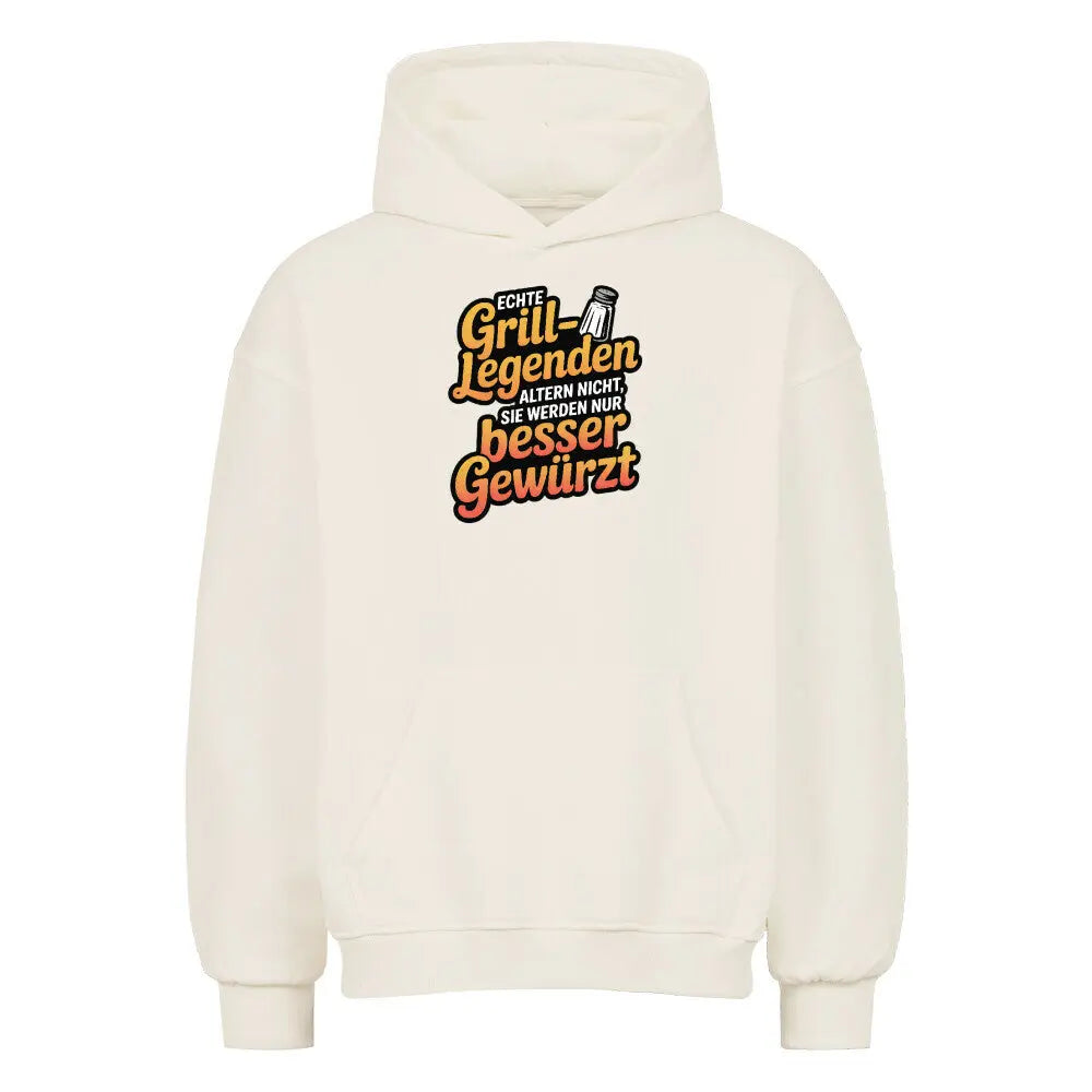 Echte Grill-Legenden – Oversized Hoodie – Motivdruck in Natural Raw